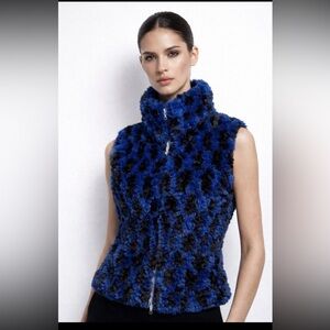 PAULA LISHMAN Limited Hand Knit Beaver Fur vest fuzzy fluffy